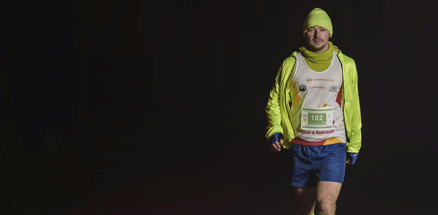 Sebastian na biegu 100 km w Łodzi