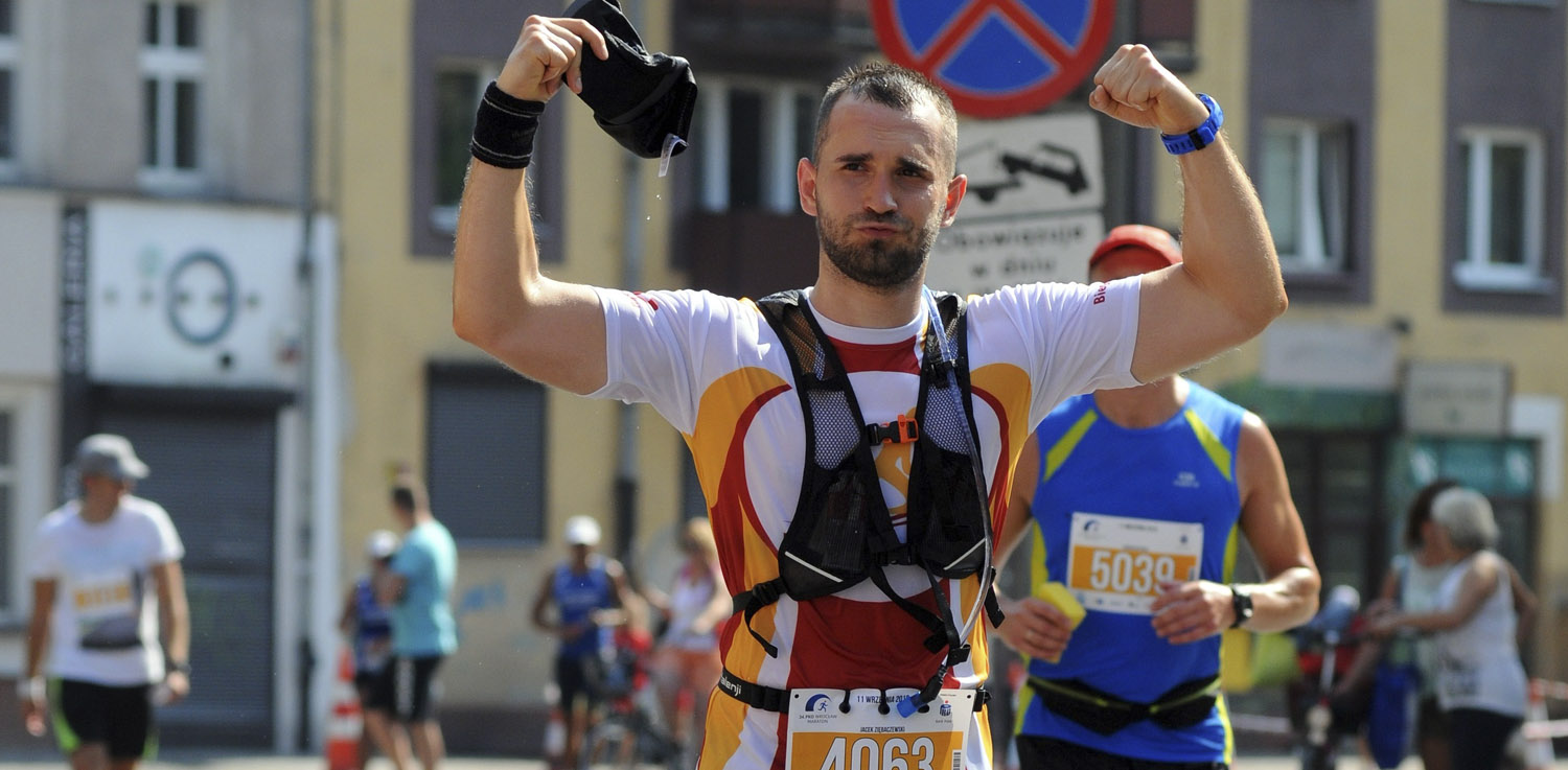 Jacek na maratonie w Poznaniu